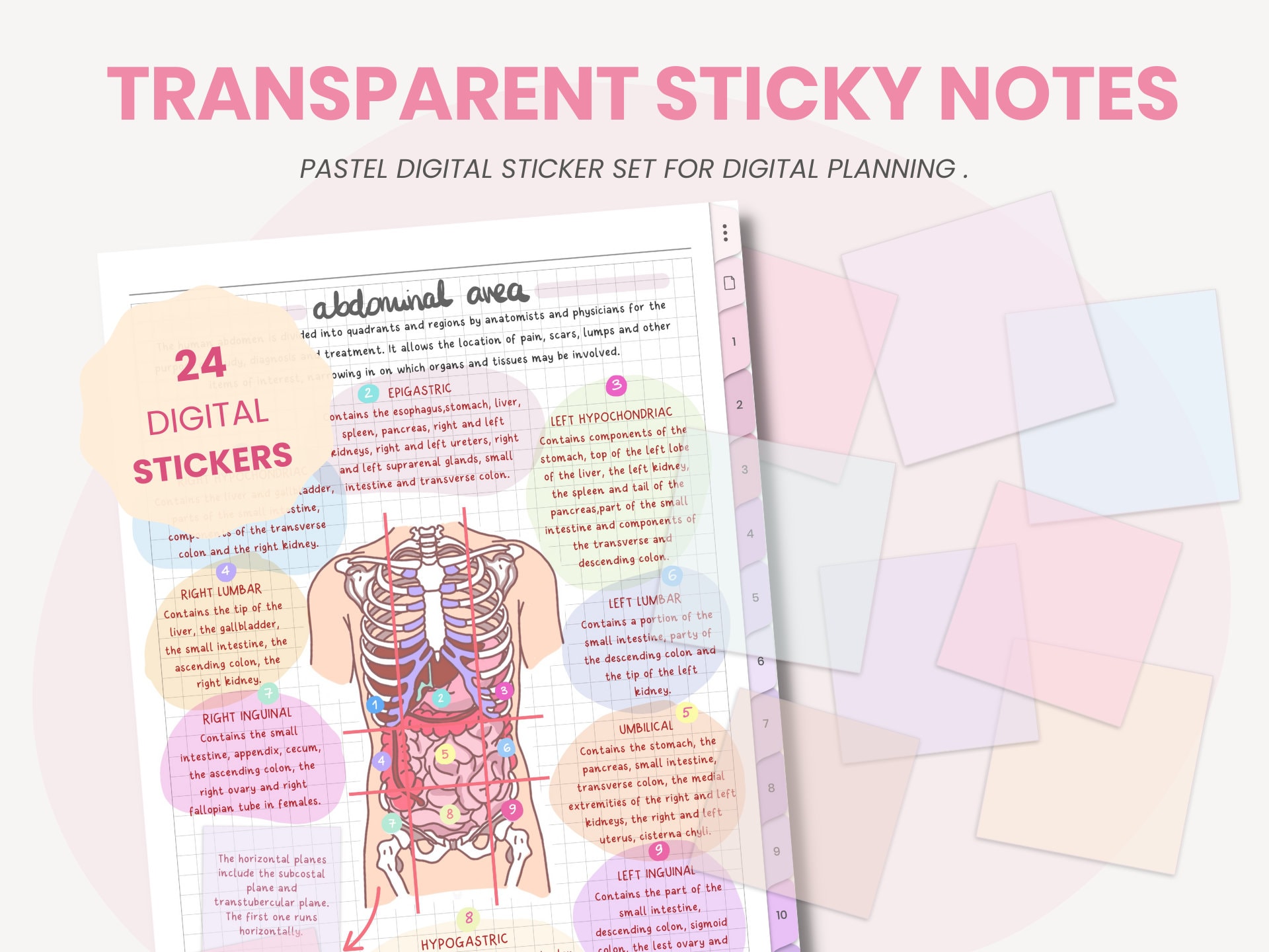 Transparent Digital Sticky Notes — 2024 Digital Planners by MADEtoPLAN