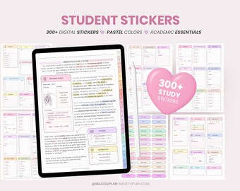 Study Stickers for Students | Academic Digital Stickers | Medical Study Nursing Widgets, College and University Stickers by MADEtoPLAN