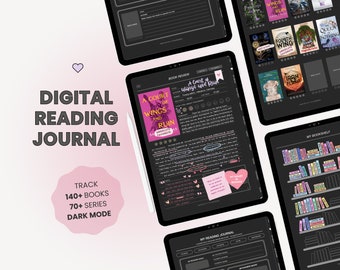 Digital Reading Journal | Dark Mode Reading Planner | Dark Academia Book Journal | Reading Log Tracker for iPad Goodnotes by MADEtoPLAN