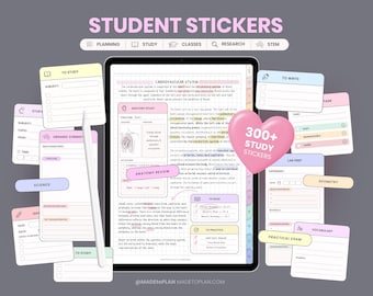Digital Student Stickers | 300+ Academic Digital Stickers for iPad | School Stickers Goodnotes College and University Stickers by MADEtoPLAN