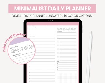 Digital Daily Planner | Undated Schedule Planner | Daily Overview | Daily Planner Printable | iPad Journal Template for Goodnotes Notability