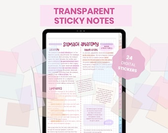 Transparent Digital Stickers | Digital Sticky Notes | Translucent Stickers | Student Digital Sticky Notes for iPad Goodnotes by MADEtoPLAN