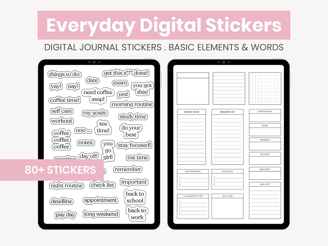 Everyday Digital Stickers | Goodnotes Elements | Digital Functional ...