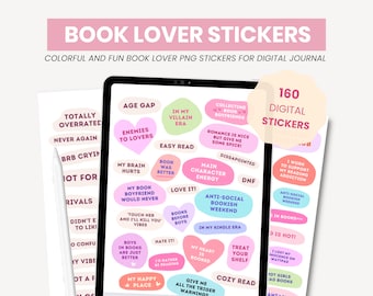 Digital Book Lover Stickers | Bookish Stickers | Reading Planner Stickers | Pastel Reading Journal Stickers for iPad GoodNotes by MADEtoPLAN