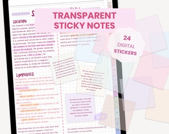 Transparent Digital Stickers | Digital Sticky Notes | Translucent Stickers | Student Digital Sticky Notes for iPad Goodnotes by MADEtoPLAN