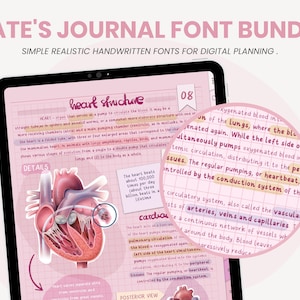 Kate&#39;s Journal Font | Neat Handwritten Font | Cute Handwriting | Realistic Font for Digital Planner | Font for Digital Notes by MADEtoPLAN