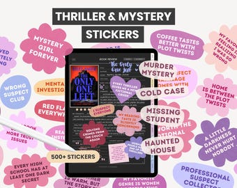 Mystery and Thriller Digital Stickers | Stickers for Reading Journal | Book Lover Stickers | Bookish Stickers for GoodNotes by MADEtoPLAN