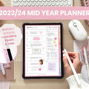 2023-2024 Mid Year Digital Planner | Dated Daily, Weekly, Monthly Digital Planner | Academic Student iPad Planner Goodnotes by MADEtoPLAN