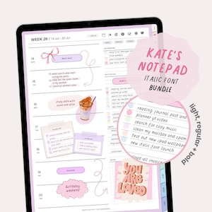 Bloc de polices Kate's Notepad | Police manuscrite soignée | Écriture mignonne | Police réaliste pour l'agenda numérique et les notes des étudiants par MADEtoPLAN