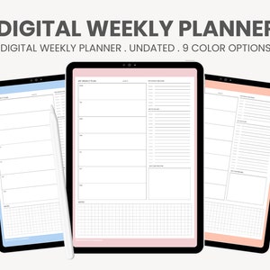 Undated Weekly Planner | Minimal iPad Planner | Printable Weekly Planner | Student Schedule | To do List Notepad for Goodnotes by MADEtoPLAN
