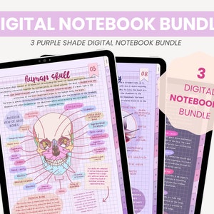 Pacote de caderno digital | Cadernos Digitais Retrato | Caderno do Aluno | Modelos de notas digitais Sticky Notes iPad Goodnotes por MADEtoPLAN