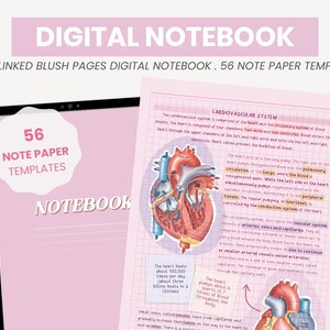 Cyfrowy notatnik portretowy | Cyfrowy notatnik do robienia notatek dla uczniów | Szablony cyfrowych notatek + notatki samoprzylepne iPad Goodnotes firmy MADEtoPLAN