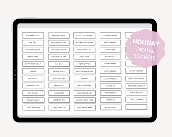 Digital Holiday Stickers | Yearly Event and National Holidays Stickers | Holiday Reminder | iPad Sticker Labels for Goodnotes Elements