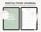 Daily Food Journal | Digital Meal Planner Tracker | Grocery List and Kitchen Inventory | Food Log Template for iPad Goodnotes by MADEtoPLAN