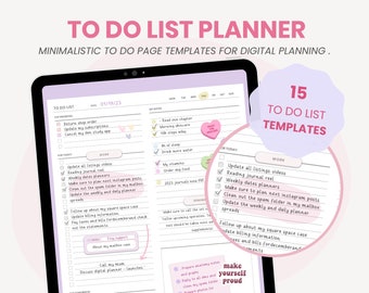 To Do List Digital Planner | Task List Checklist | Minimalist To Do List Printable | iPad To Do List Template for Goodnotes by MADEtoPLAN