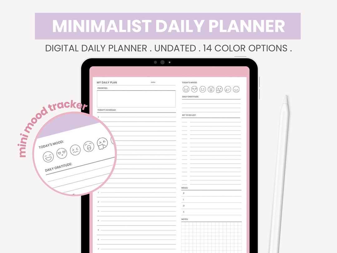 Digital Daily Planner | Undated Schedule Planner | Daily Overview ...