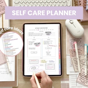 Self Care Digital Planner | Digital Gratitude and Daily Reflection Journal | Mood Tracker | Daily Check In iPad Planner Goodnotes Notability