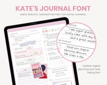 Carattere scritto a mano / Carattere per appunti di studio della scrittura a mano / Carattere digitale / Carattere per la scrittura ordinata per prendere appunti / Carattere per iPad per la notabilità di Goodnotes