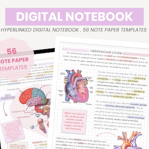Portrait Digital Notebook | Student Note Taking Digital Notepad | Digital Note Paper Templates + Sticky Notes iPad Goodnotes by MADEtoPLAN
