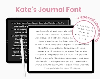 Carattere scritto a mano / Carattere per appunti di studio della scrittura a mano / Carattere digitale / Carattere per la scrittura ordinata per prendere appunti / Carattere per iPad per la notabilità di Goodnotes