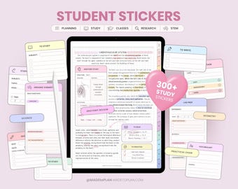 Digital Student Stickers | 300+ Academic Digital Stickers for iPad | School Stickers Goodnotes College and University Stickers by MADEtoPLAN