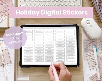 Digital Holiday Stickers | Yearly Event and National Holidays Stickers | Holiday Reminder | iPad Sticker Labels for Goodnotes Elements