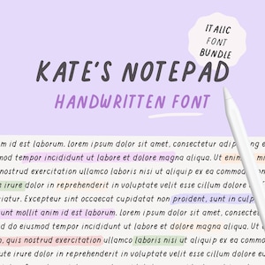 Bloc de polices Kate's Notepad | Police manuscrite soignée | Écriture mignonne | Police réaliste pour l'agenda numérique et les notes des étudiants par MADEtoPLAN