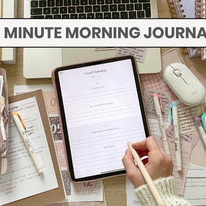 5 Minute Morning Journal Digital | Digital Gratitude Journal | Daily Reflection Journal | iPad Journal Planner for Goodnotes Notability