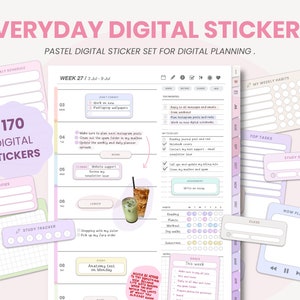 Cute Essential Digital Planner Stickers | Student Digital Stickers | Pastel Digital Planner Widgets for iPad Goodnotes by MADEtoPLAN