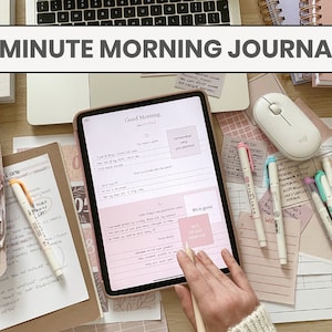 5 Minute Morning Journal Digital | Digital Gratitude Journal | Daily Reflection Journal | iPad Journal Planner for Goodnotes Notability