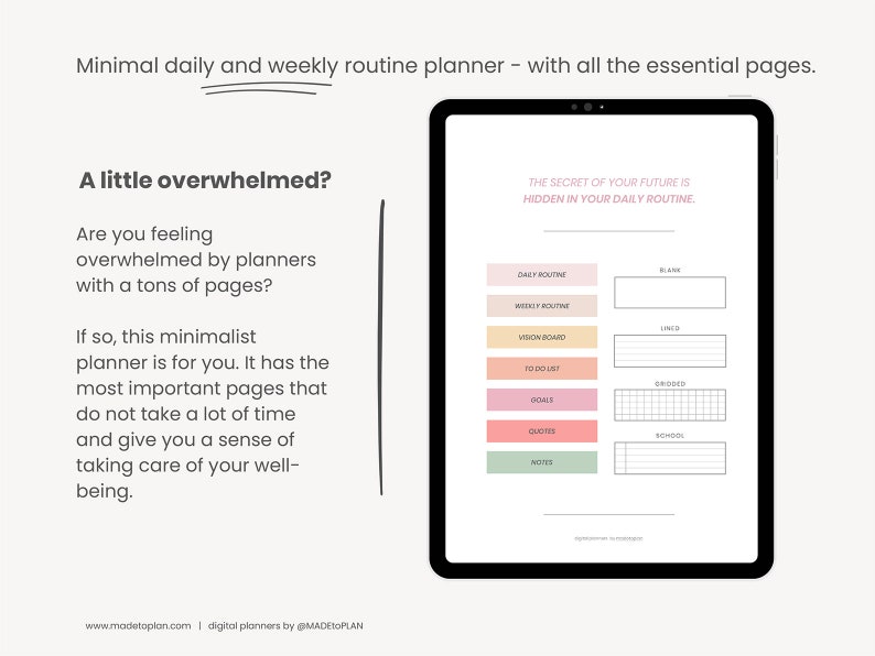 Daily Routine Planner | Weekly Routine Habit Tracker Checklist ...