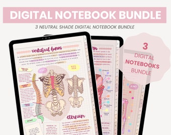 Student Portrait Digital Notebook with Tabs | Digital Notebook | Note Paper | Lined Grid Digital Paper Templates for Goodnotes by MADEtoPLAN