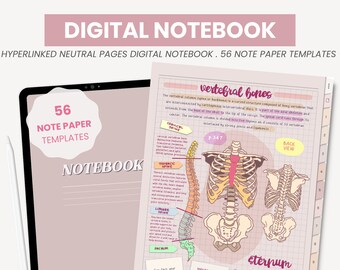 Digital Notebook | Digital Notes Templates | Digital Student Notebook 12 Subjects & Tabs | Digital Notebook for iPad Goodnotes by MADEtoPLAN