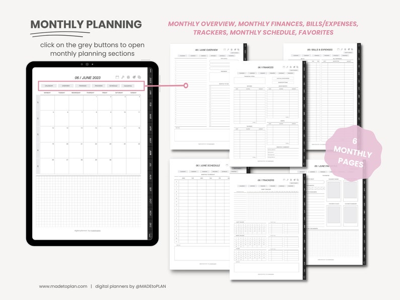 2023 Digital Planner 2023 Portrait Planner 2023 Dated Etsy