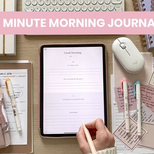 5 Minute Morning Journal Digital | Digital Gratitude Journal | Daily Reflection Journal | iPad Journal Planner for Goodnotes Notability