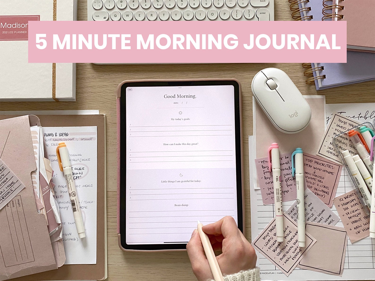 5 Minute Morning Journal Digital | Digital Gratitude Journal | Daily ...