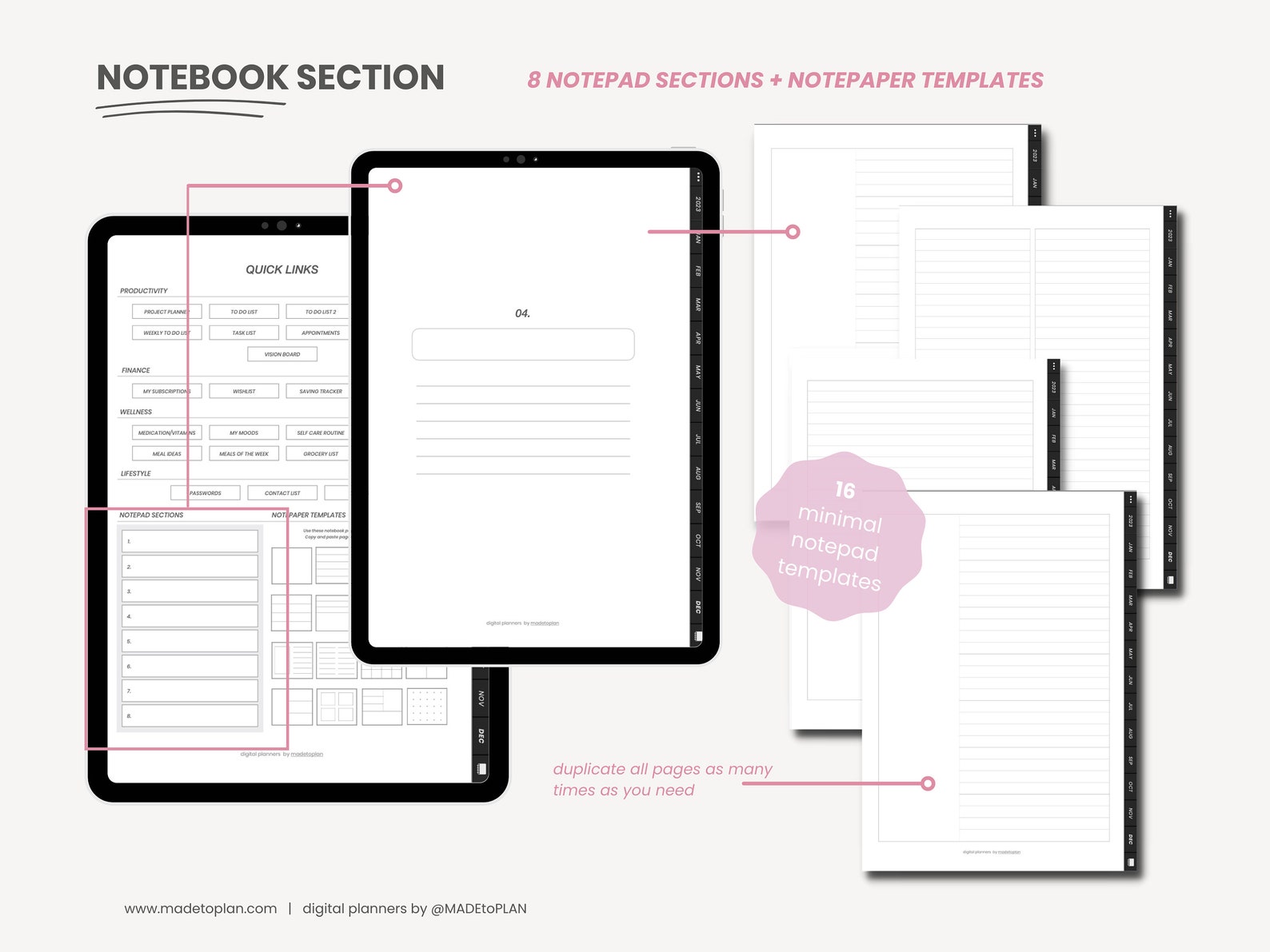 2023 Digital Planner 2023 Portrait Planner 2023 Dated Etsy