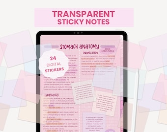 Transparent Digital Stickers | Digital Sticky Notes | Translucent Stickers | Student Digital Sticky Notes for iPad Goodnotes by MADEtoPLAN