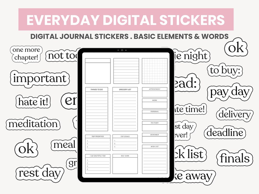 Everyday Digital Stickers | Goodnotes Elements | Digital Functional ...