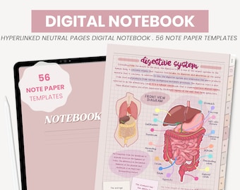 Neutral Mode Digital Notebook | 12 Subject Digital Notebook for Students | Digital Note Taking Templates for iPad Goodnotes by MADEtoPLAN