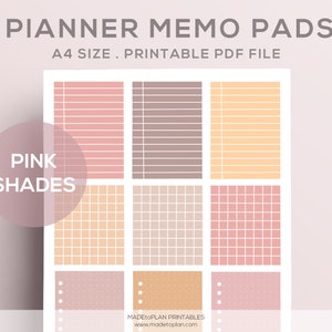 Printable Bullet Journal Planner Kit - Printable Stickers - Printable Sticky Notes - Planner Cards - Printable Memo Cards Grid/Lined