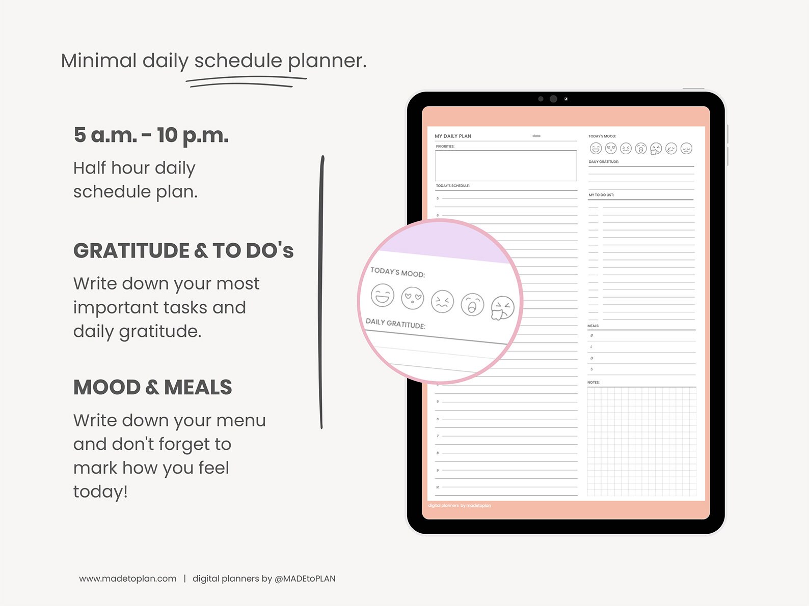 Digital Daily Planner | Undated Schedule Planner | Daily Overview ...