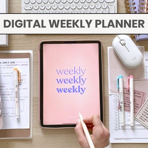 Undated Weekly Planner | Minimal iPad Planner | Printable Weekly Planner | Student Schedule | To do List Notepad for Goodnotes by MADEtoPLAN