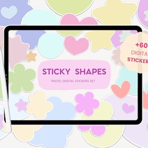 Abstract Digital Stickers Bundle | Pastel Sticky Shapes | Shape Functional Student Digital Sticky Notes for iPad Goodnotes by MADEtoPLAN