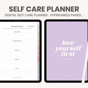 Self Care Planner | Digital Gratitude and Daily Reflection Journal | Health and Wellness iPad Planner for Goodnotes Notability