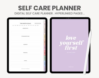 Self Care Digital Planner | Digital Gratitude and Daily Reflection Journal | Health and Wellness iPad Planner for Goodnotes Notability