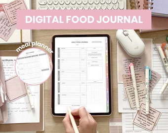 Daglig matdagbok | Digital matplanerare | Inköpslista och köksinventering | Mall för matlogg för iPad Goodnotes av MADEtoPLAN