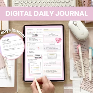 Minimalist Digital Journal | Undated Daily Planner | Minimalist Daily Journal Dashboard | iPad Tablet Template for Goodnotes, Notability
