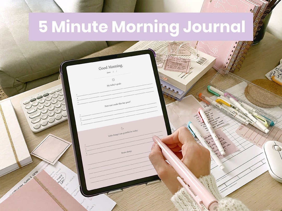 5 Minute Morning Journal Digital | Digital Gratitude Journal | Daily ...
