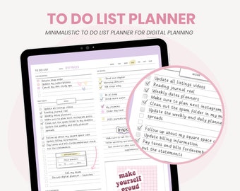 Digital planerare för att göra-lista | Checklista för uppgiftslista | Minimalistisk utskrivbar att göra-lista | Mall för iPad-att-göra-lista för Goodnotes av MADEtoPLAN